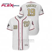 Camiseta Beisbol Hombre Washington Nationals Anibal Sanchez 2019 Gold Program Flex Base Blanco
