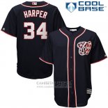Camiseta Beisbol Hombre Washington Nationals Bryce Harper Azul Cool Base