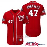 Camiseta Beisbol Hombre Washington Nationals Gio Gonzalez Scarlet 2018 All Star Alterno Flex Base