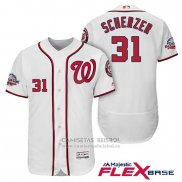 Camiseta Beisbol Hombre Washington Nationals Max Scherzer Blanco 2018 All Star Primera Flex Base