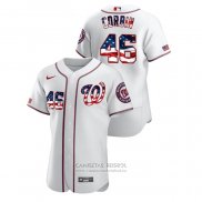Camiseta Beisbol Hombre Washington Nationals Patrick Corbin 2020 Stars & Stripes 4th of July Blanco