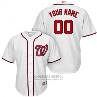 Camiseta Beisbol Hombre Washington Nationals Personalizada Blanco2