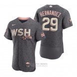 Camiseta Beisbol Hombre Washington Nationals Yadiel Hernandez 2022 City Connect Autentico Gris
