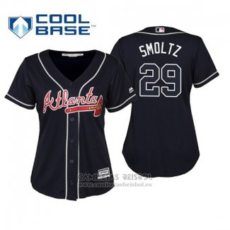 Camiseta Beisbol Mujer Atlanta Braves John Smoltz Cool Base Alterno 2019 Azul