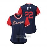 Camiseta Beisbol Mujer Atlanta Braves Nick Markakis 2018 LLWS Players Weekend Ttt Azul