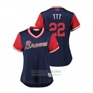 Camiseta Beisbol Mujer Atlanta Braves Nick Markakis 2018 LLWS Players Weekend Ttt Azul