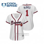 Camiseta Beisbol Mujer Atlanta Braves Ozzie Albies Cool Base Primera 2019 Blanco