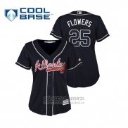 Camiseta Beisbol Mujer Atlanta Braves Tyler Flowers Cool Base Alterno 2019 Azul