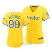 Camiseta Beisbol Mujer Boston Red Sox Alex Verdugo 2021 City Connect Replica Oro
