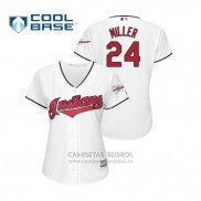 Camiseta Beisbol Mujer Cleveland Indians Andrew Miller 2019 All Star Patch Cool Base Blanco