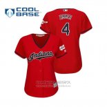 Camiseta Beisbol Mujer Cleveland Indians Bradley Zimmer 2019 All Star Patch Cool Base Rojo