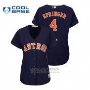 Camiseta Beisbol Mujer Houston Astros George Springer Cool Base Alterno Azul