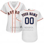 Camiseta Beisbol Mujer Houston Astros Personalizada Blanco