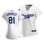 Camiseta Beisbol Mujer Los Angeles Dodgers Victor Gonzalez 2020 Primera Replica Blanco