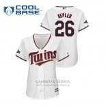 Camiseta Beisbol Mujer Minnesota Twins Max Kepler 2019 Postemporada Cool Base Blanco