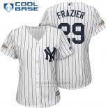Camiseta Beisbol Mujer New York Yankees 2017 Postemporada Todd Frazier Blanco Cool Base