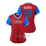 Camiseta Beisbol Mujer Philadelphia Phillies Vince Velasquez 2018 LLWS Players Weekend Vicente Scarlet