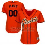 Camiseta Beisbol Mujer San Francisco Giants Personalizada Naranja