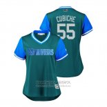 Camiseta Beisbol Mujer Seattle Mariners Roenis Elias 2018 LLWS Players Weekend Cubiche Verde