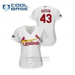 Camiseta Beisbol Mujer St. Louis Cardinals Jack Flaherty 2019 Postemporada Cool Base Blanco