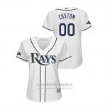 Camiseta Beisbol Mujer Tampa Bay Rays Personalizada 2019 Postemporada Cool Base Blanco