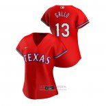 Camiseta Beisbol Mujer Texas Rangers Joey Gallo 2020 Replica Alterno Rojo