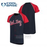Camiseta Beisbol Nino Boston Red Sox Personalizada Stitches Azul Rojo