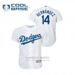 Camiseta Beisbol Nino Los Angeles Dodgers Enrique Hernandez Cool Base Primera Replica Blanco