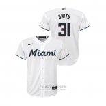 Camiseta Beisbol Nino Miami Marlins Caleb Smith Replica Primera Blanco
