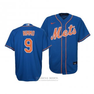 Camiseta Beisbol Nino New York Mets Brandon Nimmo Replica Cool Base Azul