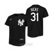 Camiseta Beisbol Nino New York Yankees Aaron Hicks Replica Negro