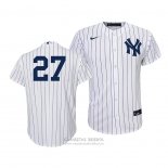 Camiseta Beisbol Nino New York Yankees Giancarlo Stanton Replica Primera 2020 Blanco Azul