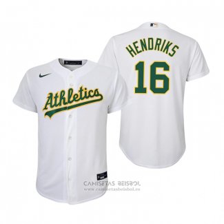 Camiseta Beisbol Nino Oakland Athletics Liam Hendriks Replica Primera Blanco