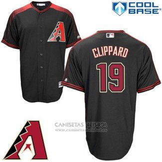 Camiseta Beisbol Hombre Arizona Diamondbacks 19 Tyler Clippard Negro Cool Base