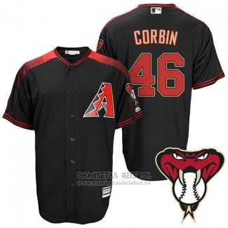 Camiseta Beisbol Hombre Arizona Diamondbacks 46 Patrick Corbin Negro Alterno