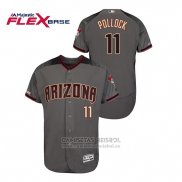 Camiseta Beisbol Hombre Arizona Diamondbacks Aj Pollock Autentico Flex Base Gris