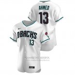 Camiseta Beisbol Hombre Arizona Diamondbacks Nick Ahmed Autentico 2020 Alterno Blanco Verde