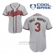 Camiseta Beisbol Hombre Atlanta Braves 3 Dale Murphy Gris Cool Base