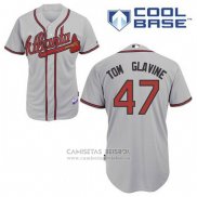 Camiseta Beisbol Hombre Atlanta Braves 47 Tom Glavine Gris Cool Base