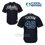 Camiseta Beisbol Hombre Atlanta Braves 49 Julio Teheran Azul Alterno Cool Base