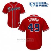 Camiseta Beisbol Hombre Atlanta Braves 49 Julio Teheran Rojo Alterno Cool Base