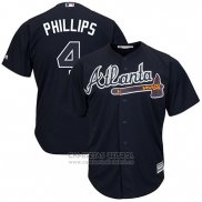 Camiseta Beisbol Hombre Atlanta Braves 4 Brandon Phillips Azul Alterno Cool Base