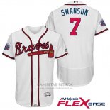 Camiseta Beisbol Hombre Atlanta Braves 7 Dansby Swanson Blanco 2017 All Star Flex Base