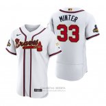 Camiseta Beisbol Hombre Atlanta Braves A.j. Minter Autentico Road Gris