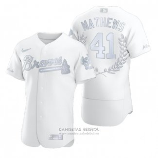 Camiseta Beisbol Hombre Atlanta Braves Eddie Mathews Awards Collection Retirement Blanco