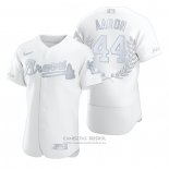 Camiseta Beisbol Hombre Atlanta Braves Hank Aaron Awards Collection Retirement Blanco