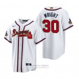 Camiseta Beisbol Hombre Atlanta Braves Kyle Wright 2022 Gold Program Replica Blanco