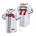 Camiseta Beisbol Hombre Atlanta Braves Luke Jackson 2022 Gold Program Replica Blanco