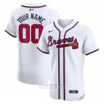 Camiseta Beisbol Hombre Atlanta Braves Primera Elite Personalizada Blanco