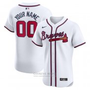 Camiseta Beisbol Hombre Atlanta Braves Primera Elite Personalizada Blanco